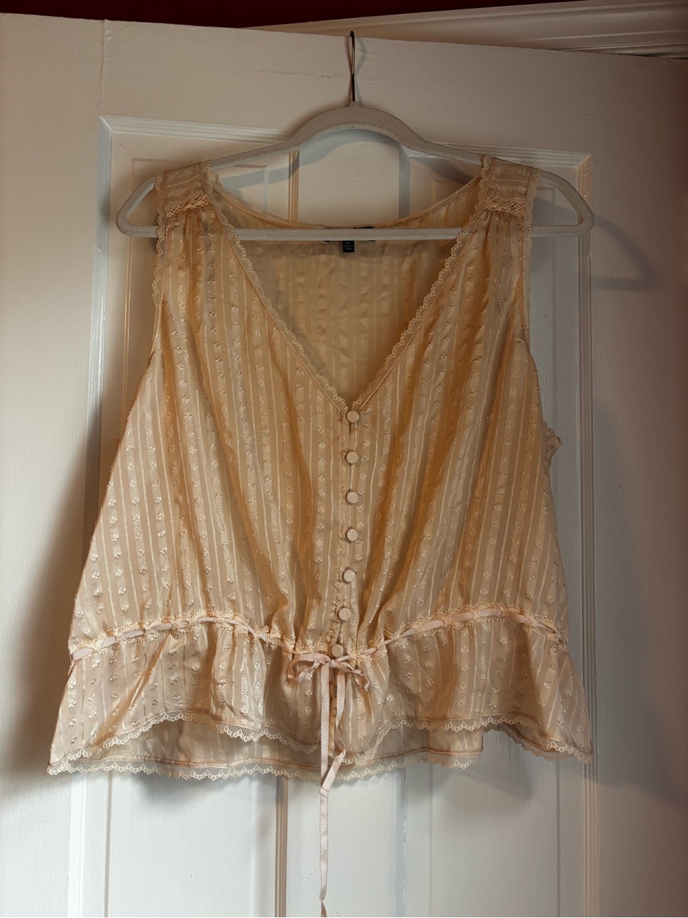 Paige 100% Silk Peach Peplum
